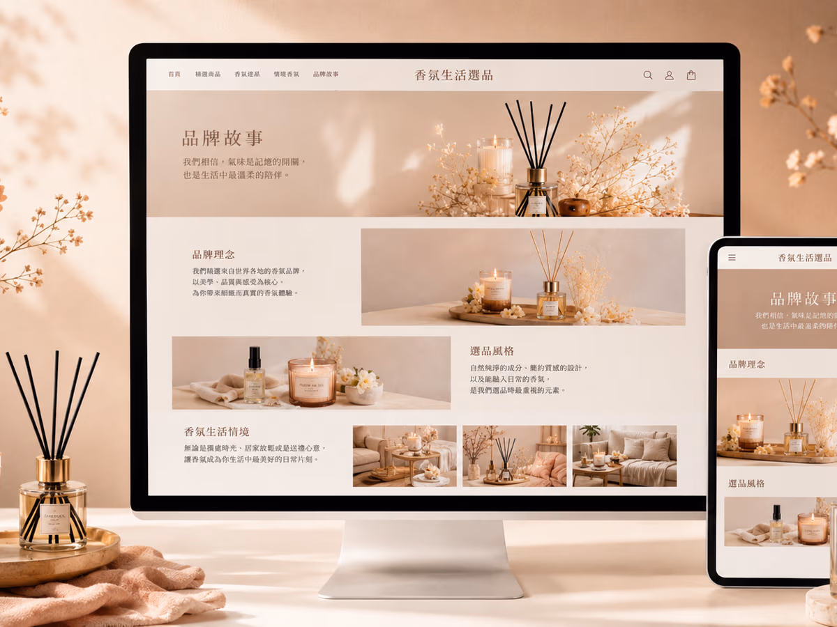 香氛生活選品品牌|Shopline 官方購物網站建置 網站畫面 1