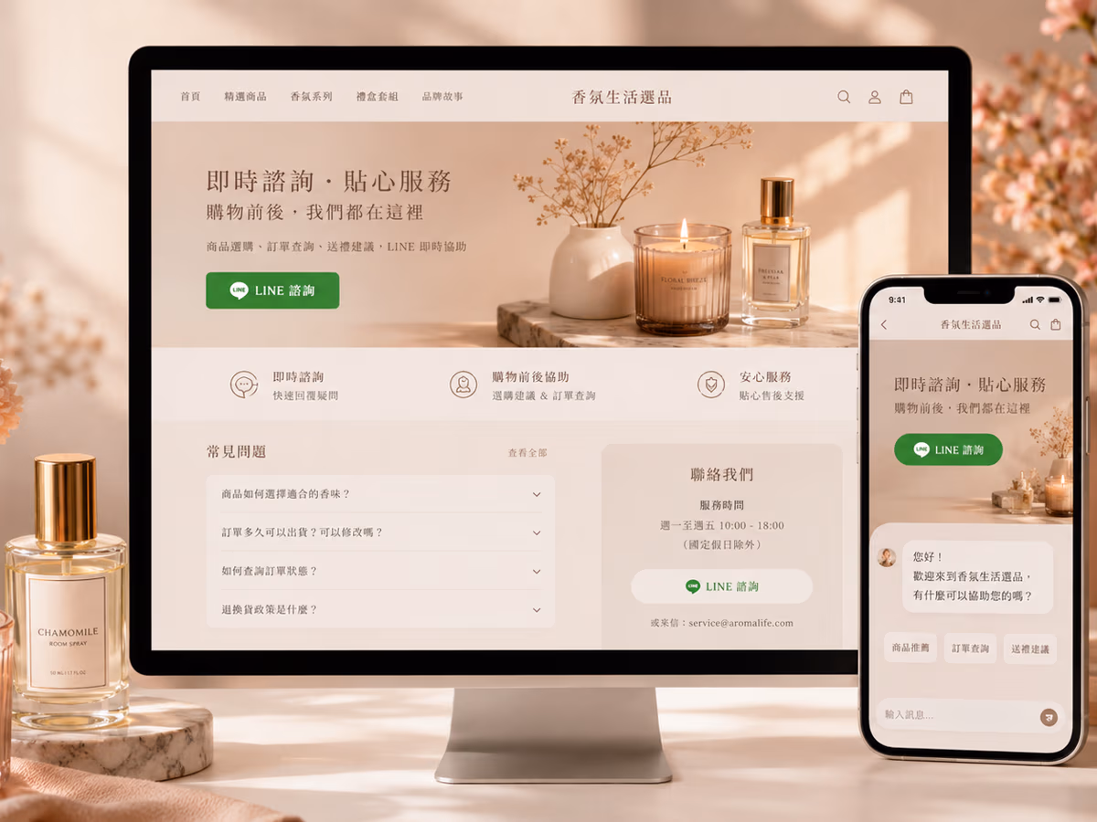 香氛生活選品品牌|Shopline 官方購物網站建置 網站畫面 3